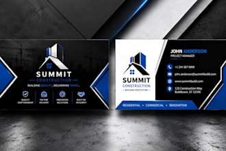 create construction company card design