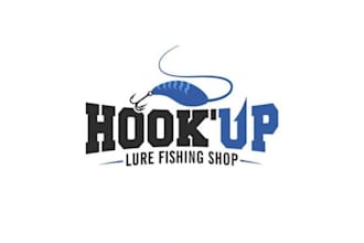 design a bold and professional fishing hook logo for your brand