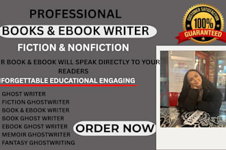 ghostwrite your fiction, memoir, or nonfiction as a professional book writer