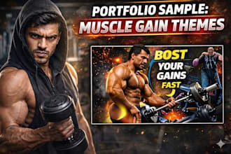 design eye catching fitness youtube thumbnail