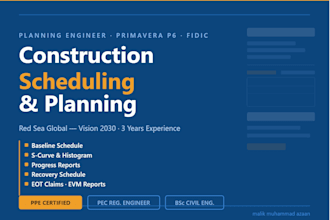 create a primavera p6 baseline schedule for construction