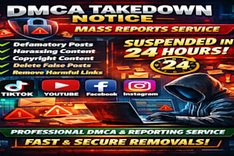 takedown harassing remove copyright mass reports facebook instagram youtube dmca