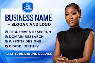 craft striking business name, slogan, logo and website design for your brand