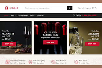 design wine shopify store wine store beverages website liquor store juice store