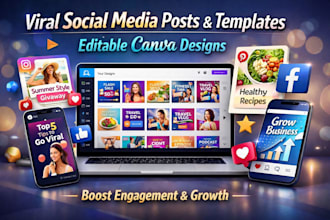 create viral pinterest pins, boards, custom and canva templates for engagement