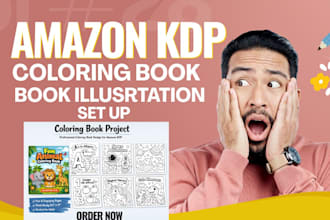 create amazon KDP coloring book setup coloring pages book illustration
