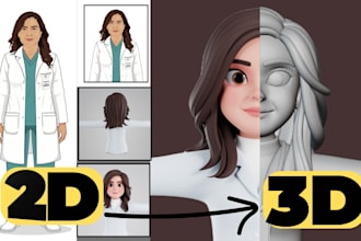 convert your 2d sketch to 3d print ready model for figurines and action figures