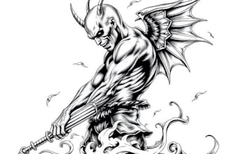 do black and white dark art illustration for your tattoo