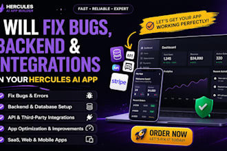 fix bugs, backend and integrations in your hercules ai app