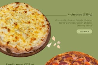 design a restaurant menu for social media and print