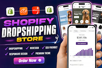 do shopify website design , shopify ecommerce store , shopify dropshipping store