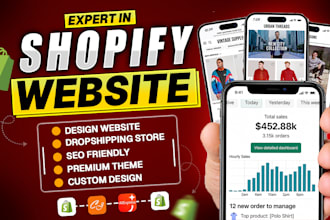 do shopify website design , shopify ecommerce store , shopify dropshipping store