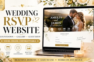 design wedding rsvp website with countdown and event details