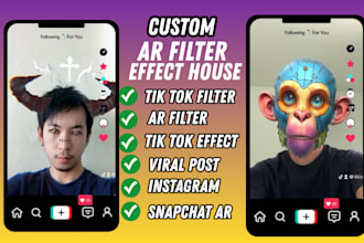 do 3d ar filter tiktok effect snapchat effect instagram filter lens studio viral