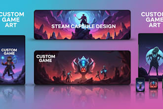 design game key art, promotional art and store visuals for games banners  image