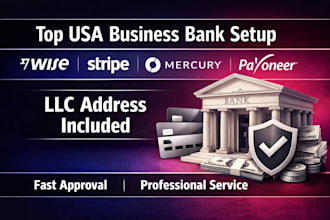 usa business bank creation wise, payoneer, stripe, mercury and address for llc