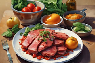 draw any food illustration