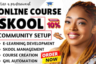 setup skool community, create online course migration ghl automation integration