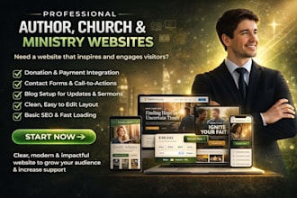 design author website, church website, ministry, speaker and donation website