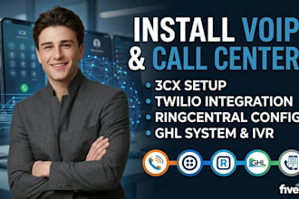 install voip and setup 3cx, twilio, ringcentral, ghl call center system with IVR