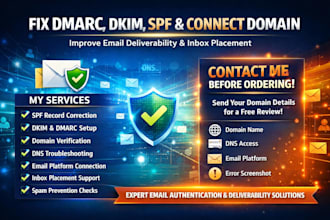fix dmarc dns dkim records email authentication connect domain inbox placement