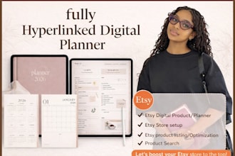 etsy digital planner, hyperlinked planner, etsy digital products, etsy SEO