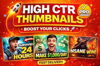 design high CTR youtube and instagram thumbnails