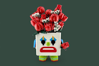 do 3d lego botanical flower design model,lego flower bouquet,plant with manual
