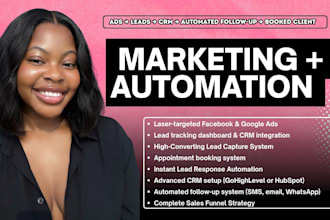 do lead generation, facebook and google ads, and marketing automation with CRM