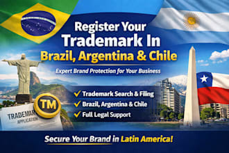 file trademark in brazil, argentina and chile for startups and online business