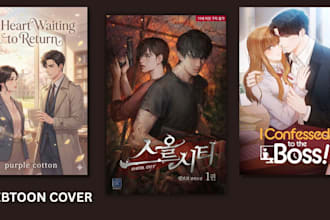 design webtoon cover, shonen book, light novel anime manga cover, graphic novel