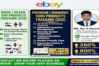 create an automated ebay profit and ROI tracker google sheet