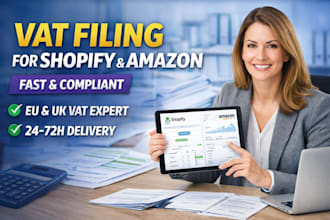 handle vat filing, tax filing for shopify amazon sellers urgently