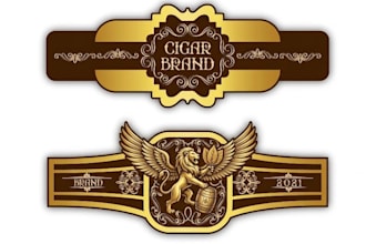 do unique cigar label, cigar logo, cigar band and cigar box design for you
