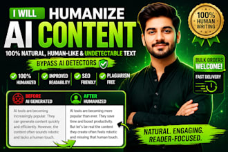 humanize ai content into natural human like writing