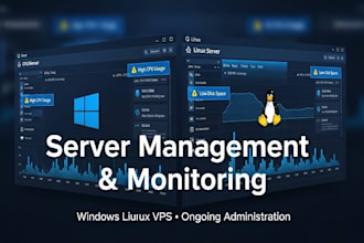 manage windows linux vps server administration and monitoring