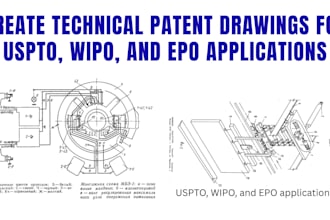 create technical patent drawing for uspto wipo and epo applications