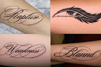 design elegant tattoo lettering and script