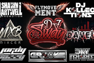 design music, dj, rap, and band logo in typography style for you