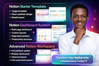 be notion expert to design aesthetic notion dashboards and custom templates