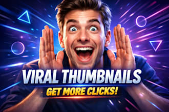 design custom youtube thumbnails with bold text and stunning visuals