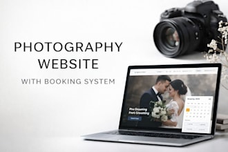 create a professional photography website with booking and client scheduling