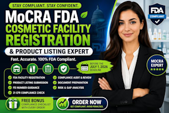 do fda cosmetic facility registration, mocra compliance fast