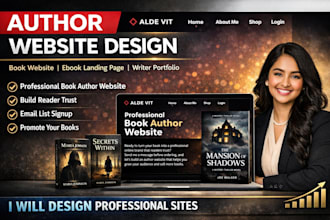 design author website, book author website, ebook website, author landing
