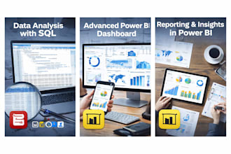 do sql data analysis and create professional power bi dashboards
