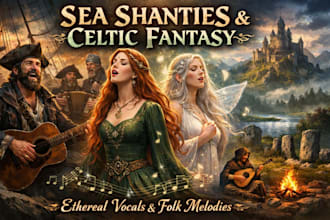 sing sea shanty, irish celtic, ethereal vocals and folk songs
