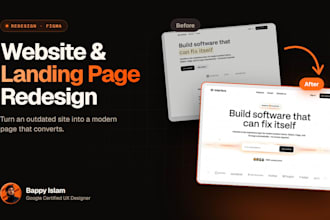 redesign your website or landing page with modern UI UX in figma