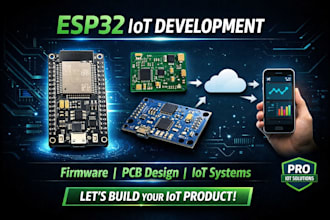 develop esp32 iot devices, custom pcb designs, and firmware for your project