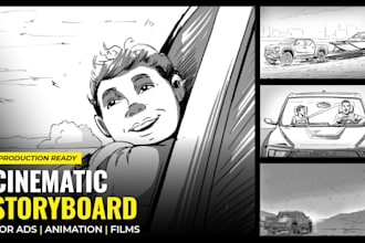 create cinematic storyboards for ads, films and animation