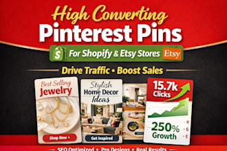 design high converting pinterest pins for shopify and etsy stores